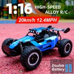 K.k High-speed 20 Km h Rc Car - Dual Battery All-terrain Off-road Toy With Remote Control USB Rechargeable Metal Construction -