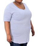 Ladies Plain Vneck Tee - 60 Grey