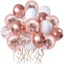 48 Piece Bride To Be Rose Gold & White Confetti Balloon Set