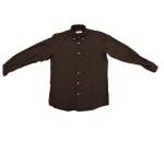 Mens Long Sleeve Shirt In Chocolate - Chocolate 2XL