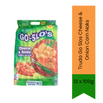 Go Slos Cheese & Onion Corn Snacks 12 X 100G Crunchy Corn Chips Savoury Snack Pack Ready-to-eat & Perfect For