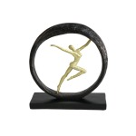 Dancing In Circle Resin Figure Black And Gold
