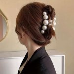 Big Faux Pearl Hair Claw Clip Big Hair Claw Clips For Women Pearls Barrettes Birthday Gift For Daughter Girlfriend Thick Curly H