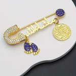 1PC Vintage Style Zinc Alloy Brooch Inlaid Shiny Rhinestone Simple Brooch Jewelry Decoration For Eid Ramadan