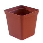 Square Plastic Pot Terracotta 9CM - 1PC. Single Container.