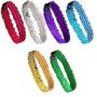 Sequin Headbands - 6 Piece Set Of Elastic Sport Headbands - Fashionable For Women And Girls