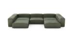 U-shape Sofa - Leather - Olive - 377CM X 220CM