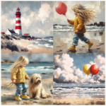 Tear Resistant Deco Print Beach Girl 4'S