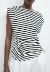 Pleat-detail Top - Black