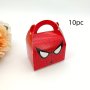 10PCS Spider-man Themed Party Favor Boxes - Cartoon Movie Character Design Perfect For Birthday Candy & Party Supplies