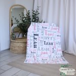 Name Fleece Blanket Pink And Grey