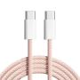 Type C Cable - 1M Braided Usb-c To Usb-c Fast Charging Cable - Orange