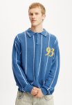 Cotton On Rugby Polo Knit - Royal Blue Stripe