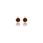 Georgini Natural Garnet And Two Natural Diamond January Earrings - Gold
