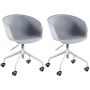 Office Chair 2 Pcs Bar Stools Dining Mid Back Chair With Wheels