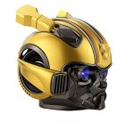 Techoboom Bumblebee Helmet Portable Wireless Bluetooth Dual Built-in Speaker With Blue Eyes Effect Classic Style