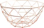 Rose Gold High Fruit Organizer Aluminium Storage Bowl