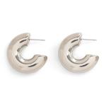 Silver Rounded Edge Small Hoop Earrings