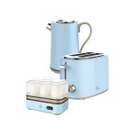 Swan Blue Cordless Kettle & 2 Slice Toaster & Egg Boiler