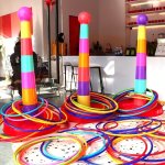 Random Color Colorful Plastic Sport Ring Toss Game Set Party Outdoor Puzzle Hoop Kindergarten Competition Game Stall Halloween C