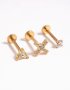 Goldair Gold Plated Titanium Cubic Zirconia Butterfly Belly Bar