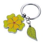 Keyring: Flower Power With Leaf & Flower Charms