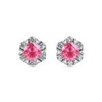 DESTINY Petal October pink Birthstone Earring With Swarovski Crystals