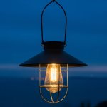 Barnyard Solar Black Hanging Lantern