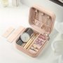 Elegant Leather Jewelry Organizer Box - Portable Travel Case For Earrings Necklaces Rings | Zippered Storage With Faux Leather Interior