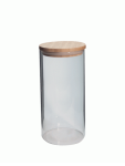 Cylinder Jar With Wooden Lid 1.4L