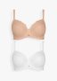 Lace Inset Non Padded Underwire Microfibre Bras 2 Pack