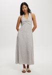 Cotton On Haven Halter Midi Dress - Paisley Ditsy Light Steel