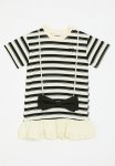PoP Candy Striped Dress - Ecru & Black