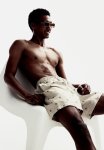 Patterned Swim Shorts - Beige Palm Trees