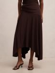 Ariel Petite Godet Hanky Hem Skirt - 16 Dark Chocolate Co-ord