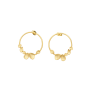 Grecian 18CT Gold Leaf Midi Hoop Earrings - Gold