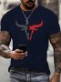 Men's Bull Graphic Print T-shirt Casual Short Sleeve Crew Neck Tee Men's Clothing For Summer Outdoor