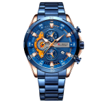 Men Quartz Watches Full Steel Waterproof Chronograph Wristwatch
