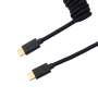 Keychron Coiled Aviator Cable – Black Straight