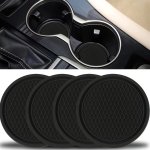 2-PACK Silicone Car Cup Holder Coasters - Pvc Material Durable Easy To Clean Heat Insulation For Vehicle Drink Holders