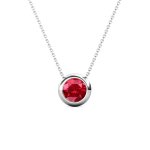DESTINY Moon July ruby Birthstone Necklace With Swarovski Crystals