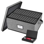 Lukeline Vhs Storage Box With Lid Large Capacity Vhs Storage Case Holds 50 Tapes Stackable Vhs Holder Storage Containers For Liv