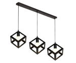 Cube Pendant Light - Row Of Three - Black