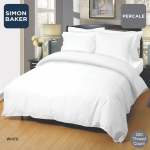 Simon Baker 200 Thread Count Poly 50 COTTON 50 Percale - White Fitted Sheets Standard & XL Various Sizes - Queen XL 152CM X200CM