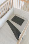 Charcoal Grid Washed Cotton Cot Duvet Cover - Incl Pillow Inner