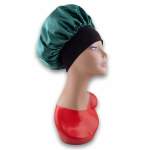 Luxurious Reversible Satin Wide Edge Bonnet - Midnight Green