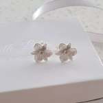 Savannah 925 Sterling Silver Flower Ear Stud Earrings Size 10MM