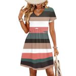 Summer Dresses For Women 2026 Empire Waisted Maternity Dress Short Sleeve V Neck Casual Dresses With Pockets