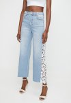 Sissy Boy Santana: High Waist Cropped Wide Leg With Crochet Inset - Light Vintage
