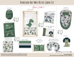 Cot Duvet Bedding Dinosaur Boy Mos Olive Green Set